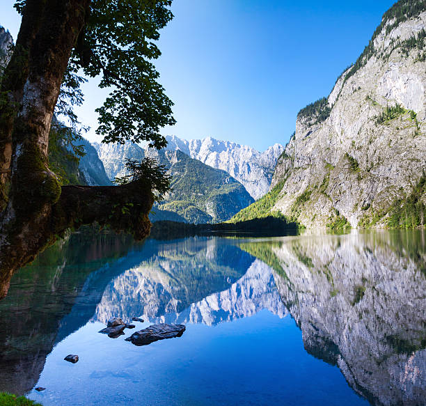 The beautiful Obersee nearby the popular Bavarian Konigssee in Germany