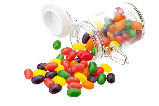 jelly bean spill stock photo