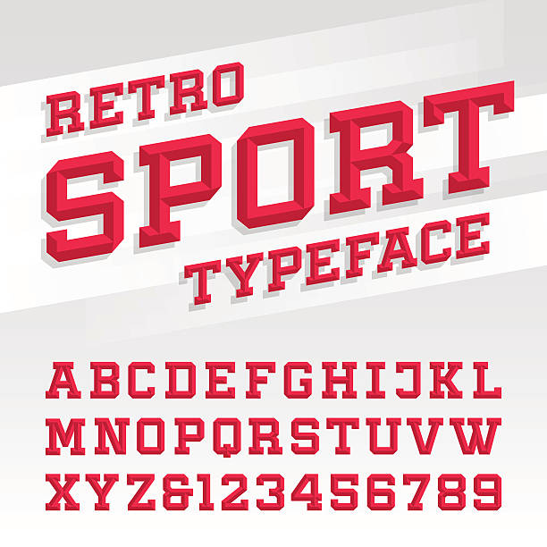 ретро sport style шрифт - bevel stock illustrations