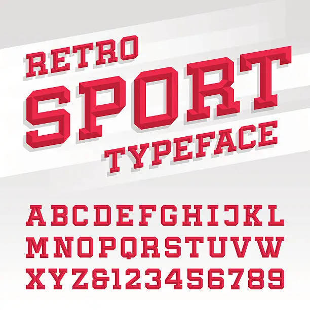 Vector illustration of Retro sport style typeface