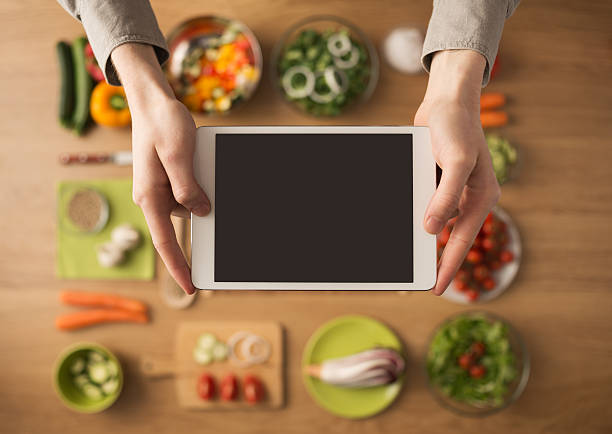 istock Food and cooking app on digital tablet 502254260