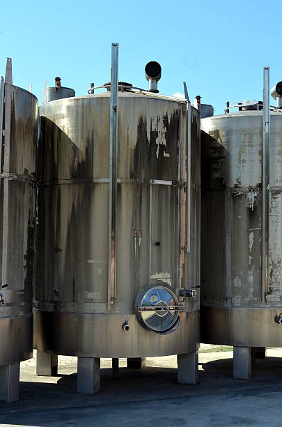 istock Stainless steel tanks for a fermentation of wine 502254362