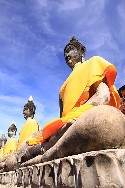 istock Buddha statues in Ayuttha temple in Thailand 502255026