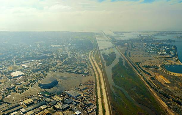 istock Aerial view of San Diego river 502256696