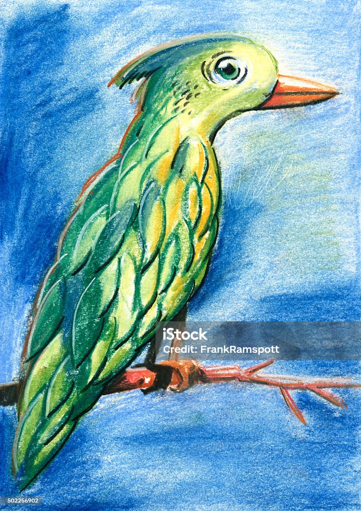 Green Bird Pastel Chalk Drawing Stock Illustration - Download Image Now -  Animal, Animal Body Part, Animal Wildlife - iStock