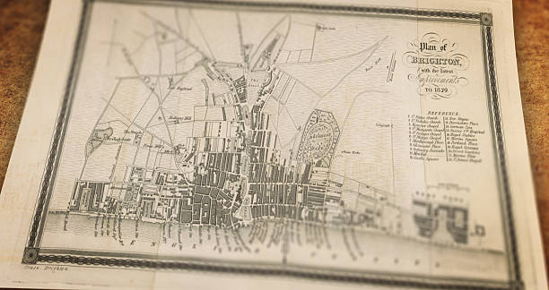 istock Old Paper Map of Brighton 502257030