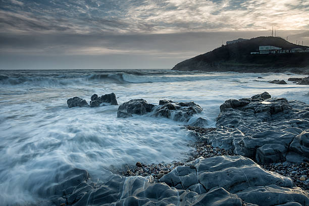 istock Blue hour at Bracelet Bay 502260532