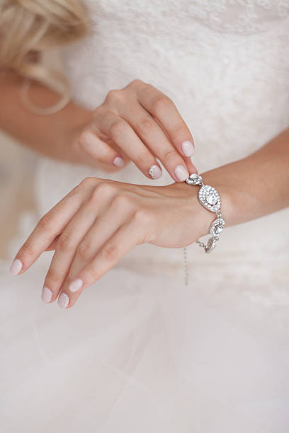 istock beautiful bracelet on the bride's hand 502261344