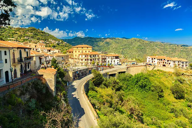 view of small village Savoca near Taormina on the east side of Sicily, Italy