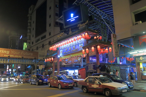 Kuala Lumpur Malaysia - 30 May, 2014:China Town Kuala Lumpur by night in Kuala Lumpur Malaysia.