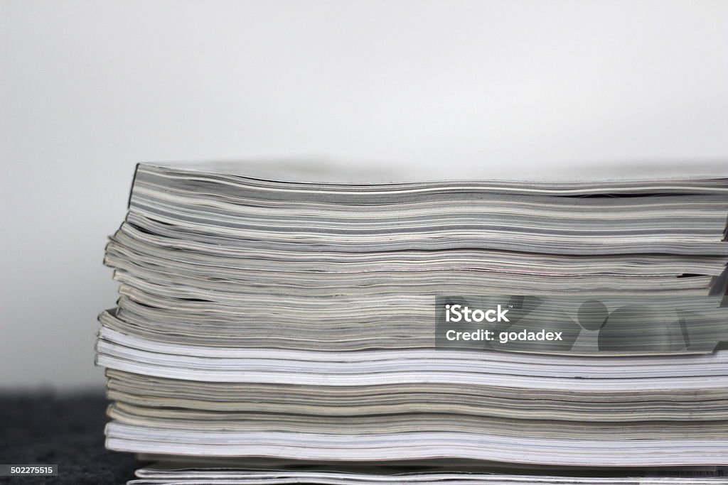 Magazines Stack of magazines Announcement Message Stock Photo