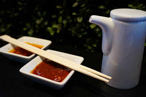istock Sweet chilli sauce and chopsticks 502276005