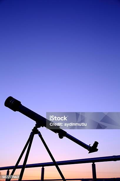 Silhouette Of A Telescope Stock Photo - Download Image Now - Astronomy, Astronomy Telescope, Backgrounds