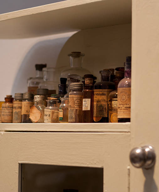 istock Vintage cabinet for medicines 502277517