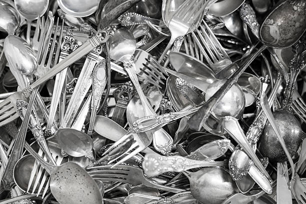 istock Pile of scrap metal utensils 502279499