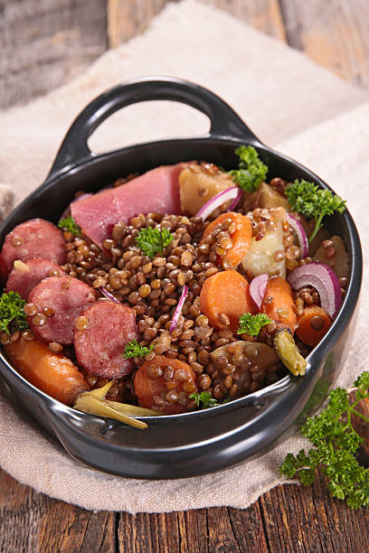 lentils,meat and carrot
