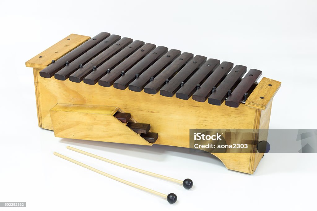 The xylophone The xylophone and two mallets on the white background 2015 Stock Photo