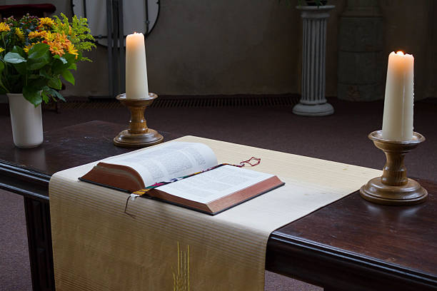 istock Small altar in church. 502282530
