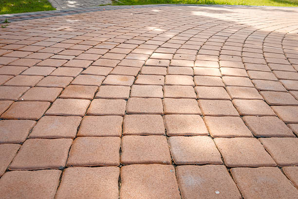 istock Brick floor pathway in the public park 502283670