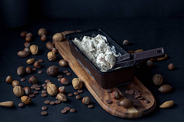 istock Cold Homemade Eggnog Ice Cream with Chocolate 502284214