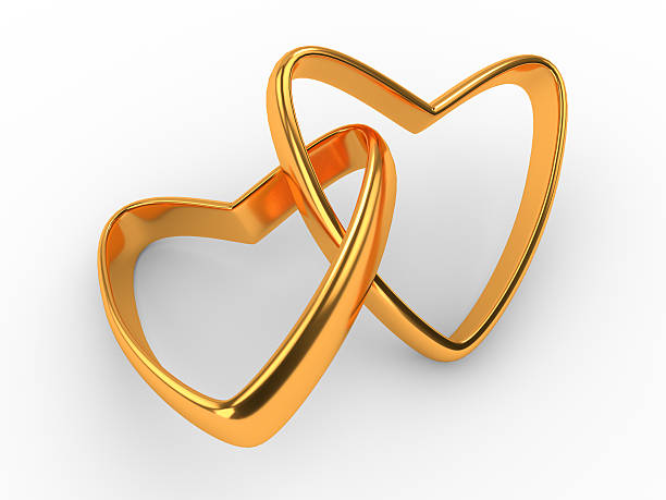 Heart with rings isolated on white