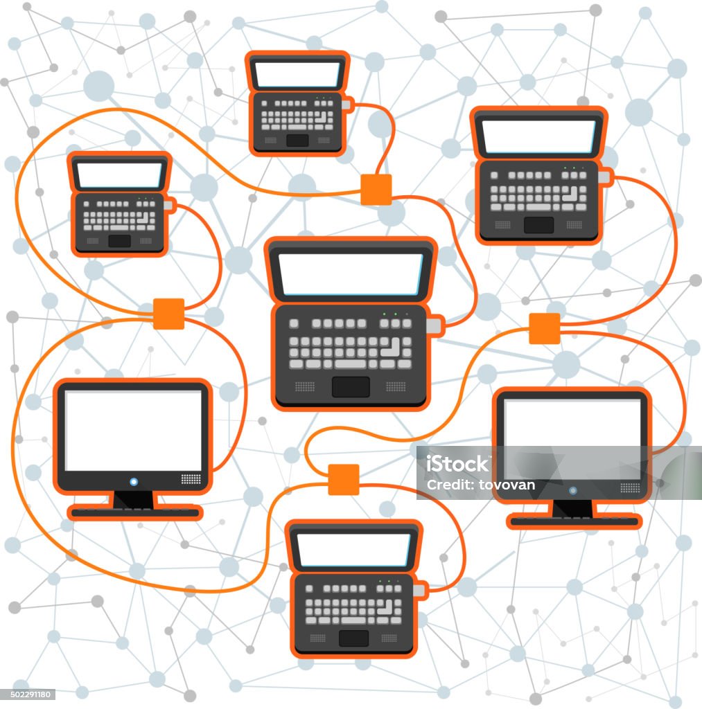 Computer Network System Graphics Abstract Scheme Of Modern Computer Network Stock Illustration ...