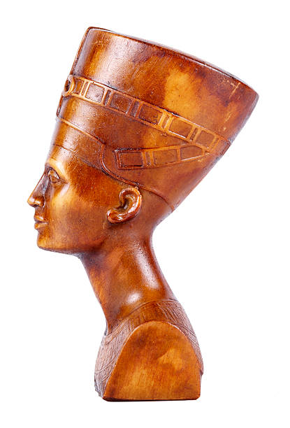 istock Wooden statue of pharaoh on a white background,isolated. 502291418