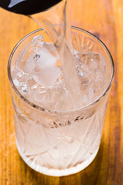 Glass of ice cubes