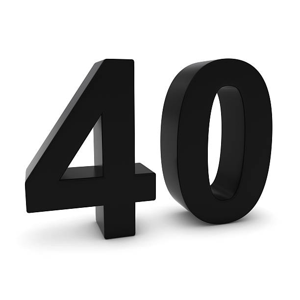 istock Black 3D Number Forty Isolated on white with shadows 502294962
