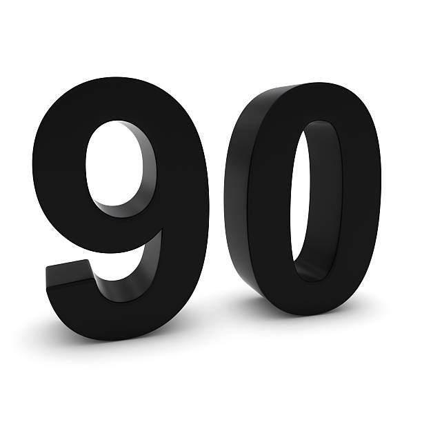 istock Black 3D Number Ninety Isolated on white with shadows 502294988