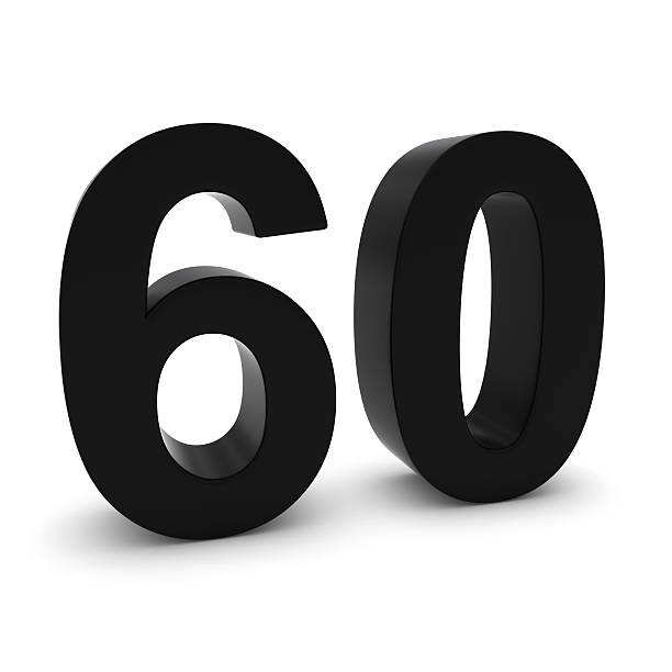 istock Black 3D Number Sixty Isolated on white with shadows 502295050