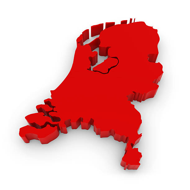 istock Red 3D Outline of the Netherlands Isolated on White 502295376