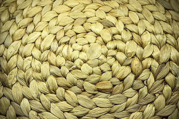 istock Wicker Handmade seat furniture surface top view texture 502295378