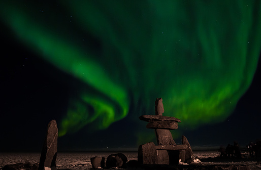 inuit de la Bahía de hudson northern lights photo