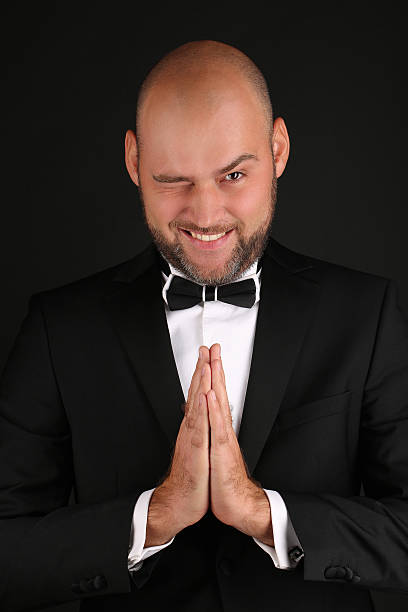 istock Portrait stylish and brutal bald man with a beard 502295896