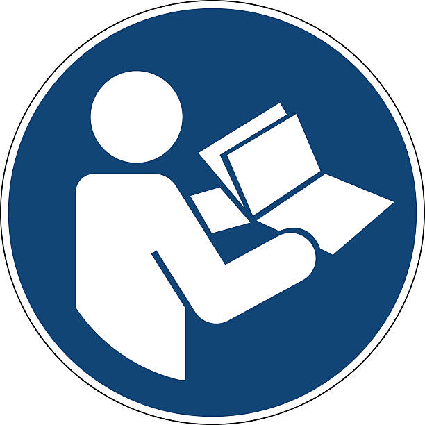 Mandatory action sign, Refer to instruction manual and booklet,handbook vector art illustration