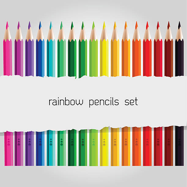 大きなカラーのペンシルのセット - pencil man made graphite writing点のイラスト素材／クリップアート素材／マンガ素材／アイコン素材