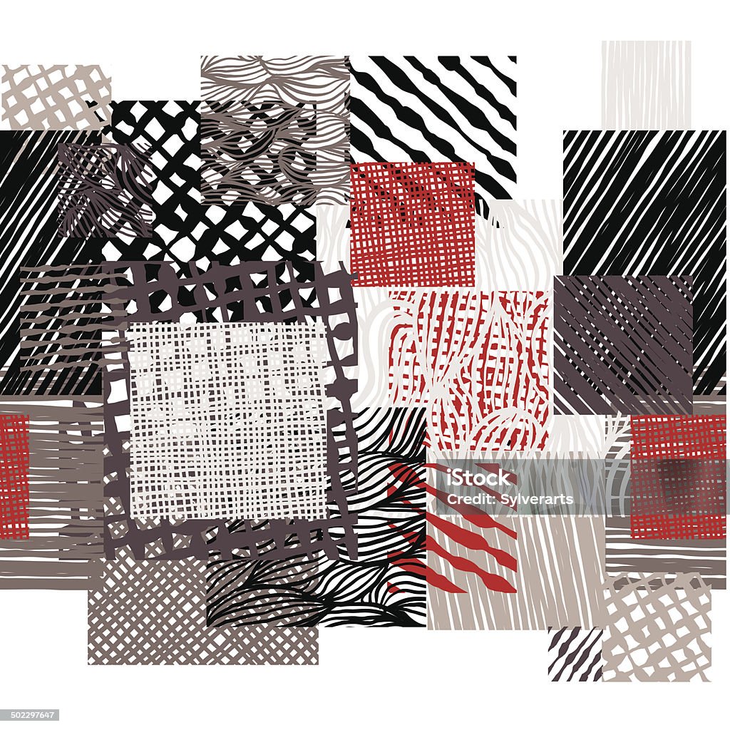 Hand Drawn Lines Textures Doodle Style Seamless Pattern Stock ...