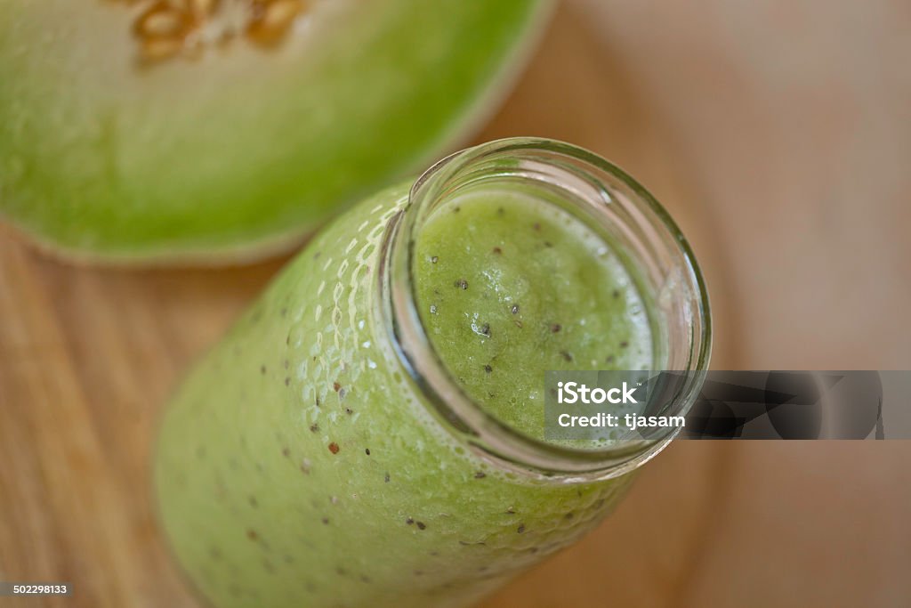 Melón y semilla de salvia hispánica batido - Foto de stock de Melón libre de derechos