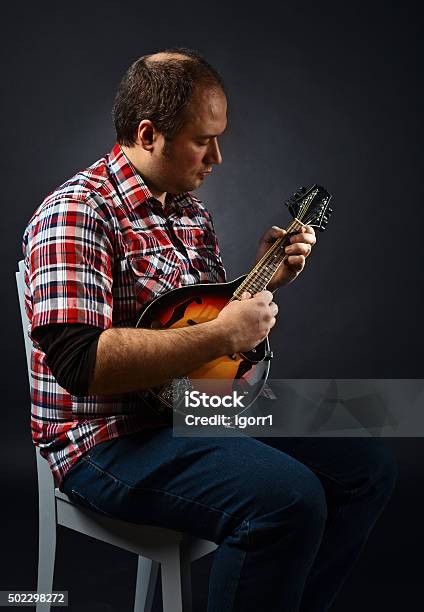 Portrait Of Musician With Mandolin Stock Photo - Download Image Now - 2015, Acoustic Music, Adult