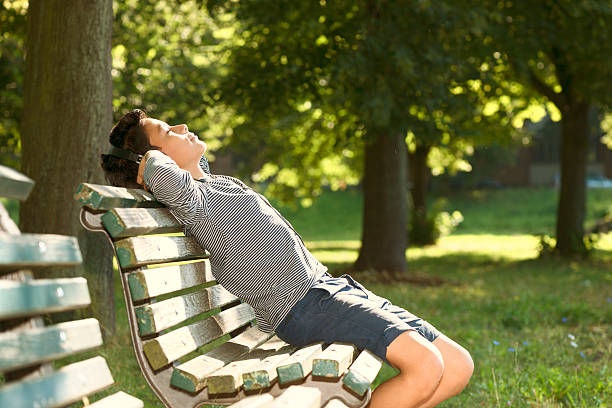 istock Listening music in summer holidays 502298481