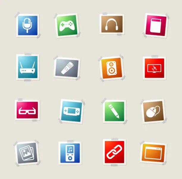 Vector illustration of Media simply icons