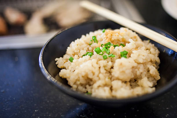 Ajo arroz japonés - foto de stock