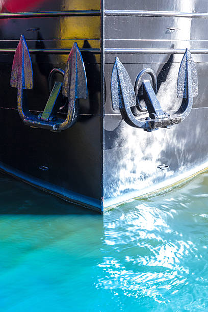 istock Prow of a boat with two anchors 502298984