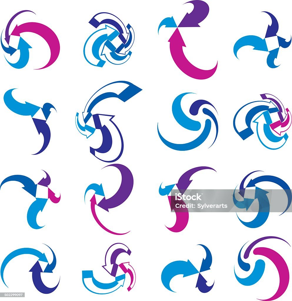 Looping Arrows Vector Abstract Symbol Collection Stock Illustration ...
