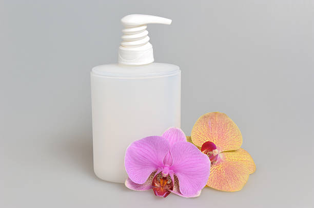 istock Intimate gel or liquid soap dispenser pump plastic bottle orchid 502299863