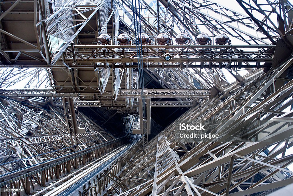 Aufzug rail von Eiffelturm, Paris, Frankreich - Lizenzfrei Allgemeine Beschaffenheit Stock-Foto