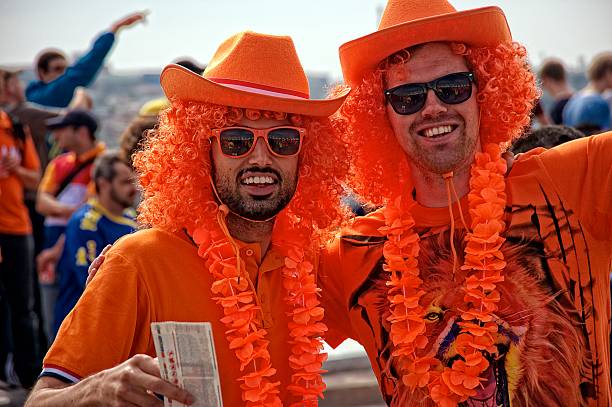 Ntherlands fans at the 2014 FIFA World Cup stock photo