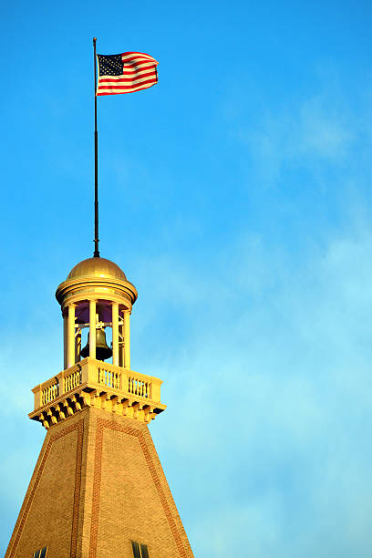 istock Denver, CO: Daniels & Fisher Tower with American Flag 502301293