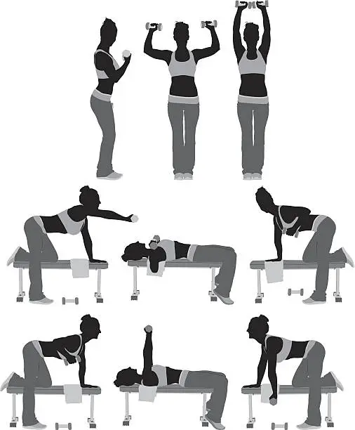 Vector illustration of Women working out